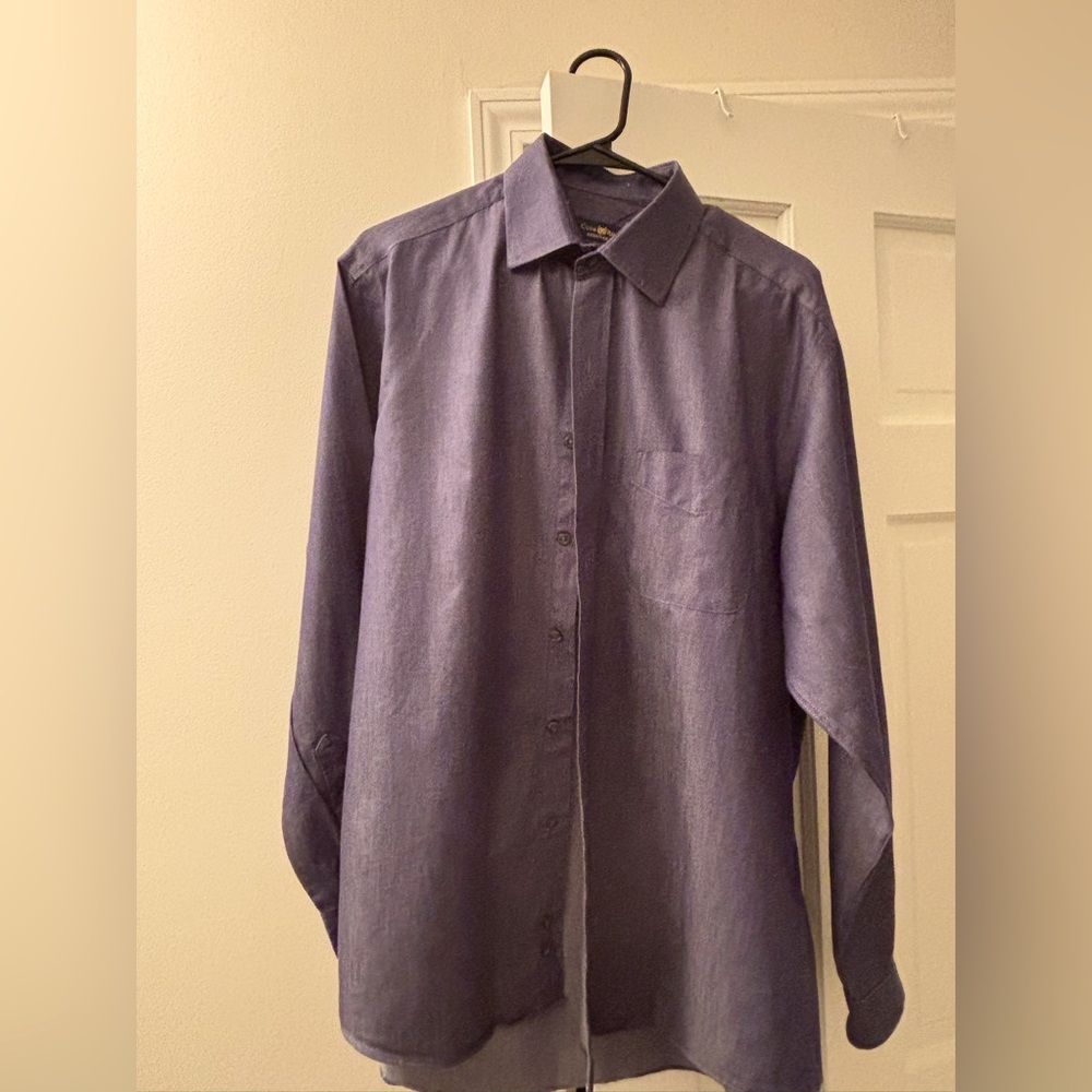 Club Room button down dress shirt - ink blue 100% cotton